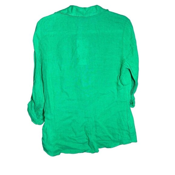 Pre-Loved Kelly Green Zara Coastal Popover with Gold Buttons - L - Picture 3 of 9